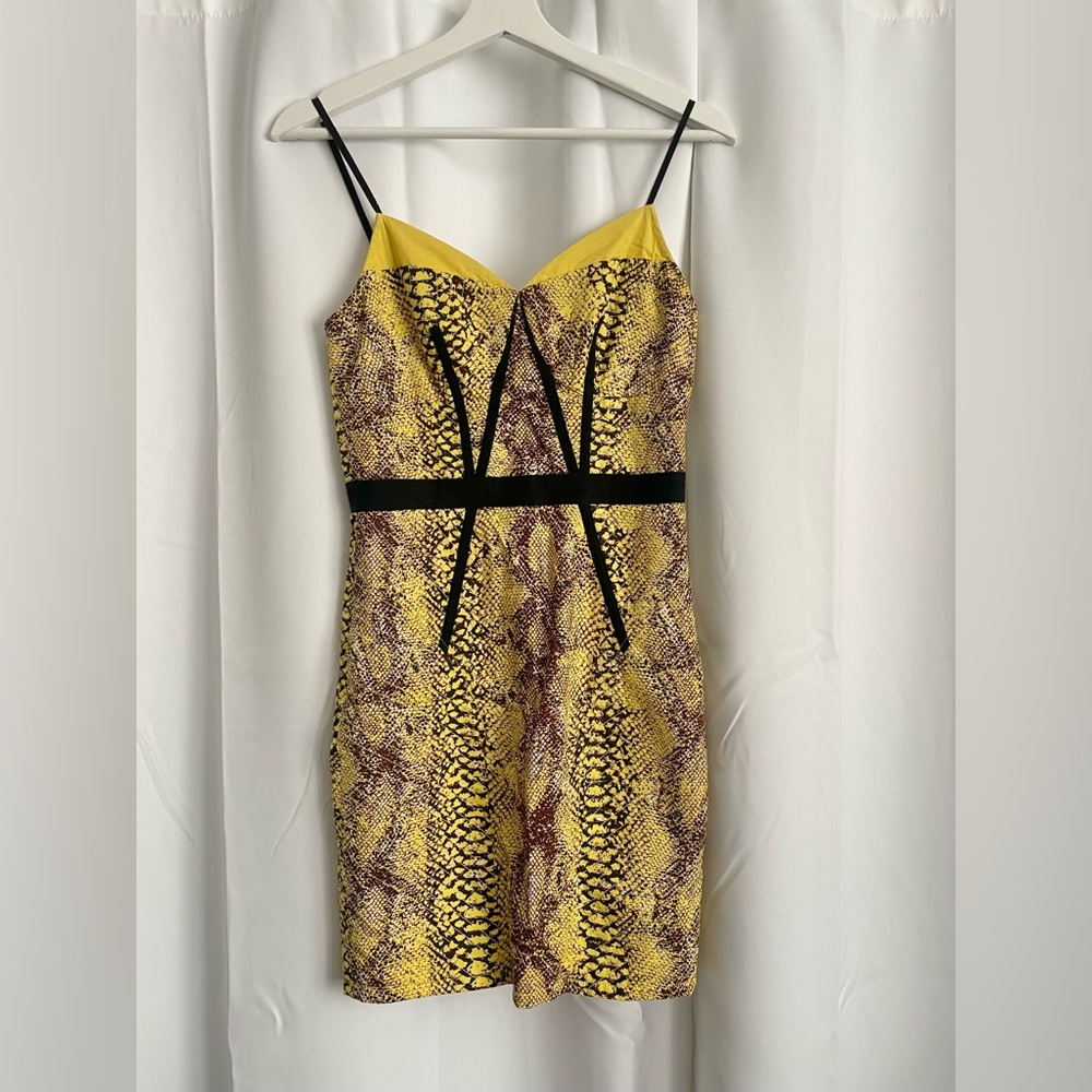 PLENTY by TRACY REESE Size 2 Full Zip Back Corset Style Snakeskin Print Dress